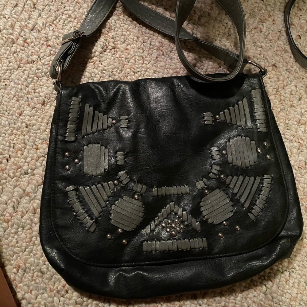 Black Leather Crossbody Purse